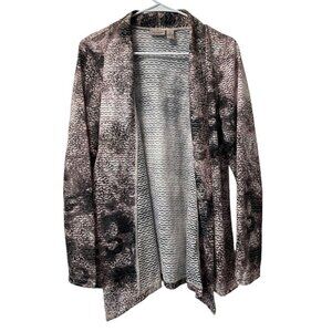 EASYWEAR BY CHICO'S LONG SLEEVE‎ COLORFUL OPEN FRONT CARDIGAN SIZE 1 City Womens